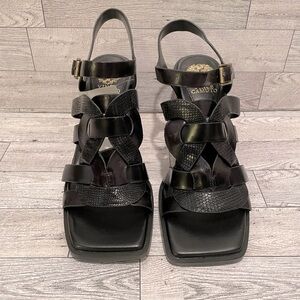 Vince Camuto Black Isaminda Square Toe Sandals Women’s size 8 Brand New